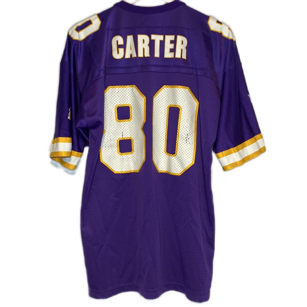 Champion Cris Carter Minnesota Vikings Jersey 80 Vintage Large Size 44 NFL Nylon